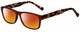 Profile View of Gotham Premium Flex 29 Designer Polarized Sunglasses with Custom Cut Red Mirror Lenses in Matte Brown Unisex Square Full Rim Stainless Steel 53 mm