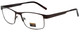 Profile View of Gotham Style 11 Designer Progressive Lens Blue Light Blocking Eyeglasses in Brown Mens Rectangular Full Rim Metal 59 mm