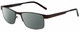 Profile View of Gotham Style 11 Designer Polarized Reading Sunglasses with Custom Cut Powered Smoke Grey Lenses in Brown Mens Rectangular Full Rim Metal 59 mm