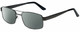 Profile View of Gotham Style 15 Designer Polarized Reading Sunglasses with Custom Cut Powered Smoke Grey Lenses in Black Mens Square Full Rim Metal 56 mm