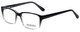 Profile View of Gotham Premium Flex 42 Designer Blue Light Blocking Eyeglasses in Black Crystal Fade Mens Square Full Rim Acetate 56 mm