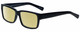 Profile View of Gotham Style 204 Designer Polarized Reading Sunglasses with Custom Cut Powered Sun Flower Yellow Lenses in Black Unisex Rectangular Full Rim Acetate 56 mm