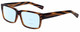 Profile View of Gotham Style 204 Designer Progressive Lens Blue Light Blocking Eyeglasses in Brown Stripes Unisex Square Full Rim Acetate 56 mm