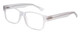 Profile View of Big & Wide 1 Mens Square Full Rim Designer Reading Glasses in Crystal Clear 60mm