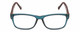 Front View of Gotham Premium Flex 29 Designer Reading Eye Glasses with Custom Cut Powered Lenses in Matte Blue Unisex Square Full Rim Acetate 53 mm
