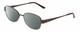 Profile View of Gotham Premium Stainless Steel 29 Designer Polarized Sunglasses with Custom Cut Smoke Grey Lenses in Matte Satin Brown Ladies Oval Full Rim Stainless Steel 54 mm