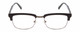 Front View of Times Square Liberty Designer Reading Eye Glasses with Custom Cut Powered Lenses in Black GunMetal Silver Unisex Panthos Semi-Rimless Metal 55 mm