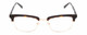 Front View of Times Square Liberty Designer Reading Eye Glasses with Custom Cut Powered Lenses in Gold Demi-Tortoise Amber Unisex Panthos Semi-Rimless Metal 55 mm