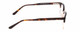 Side View of Times Square Liberty Designer Reading Eye Glasses with Custom Cut Powered Lenses in Gold Demi-Tortoise Amber Unisex Panthos Semi-Rimless Metal 55 mm