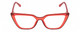 Front View of Gotham Flex 84 Designer Reading Eye Glasses with Custom Cut Powered Lenses in Smoke Red Matte Black Ladies Triangular Full Rim Acetate 49 mm
