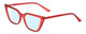 Profile View of Gotham Flex 84 Designer Progressive Lens Blue Light Blocking Eyeglasses in Smoke Red Matte Black Ladies Triangular Full Rim Acetate 49 mm