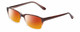 Profile View of Gotham Premium Flex 42 Designer Polarized Sunglasses with Custom Cut Red Mirror Lenses in Brown Crystal Fade Mens Square Full Rim Acetate 56 mm