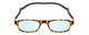 Front View of Snap Magnetic SP01-C2 Designer Blue Light Blocking Eyeglasses in Dark Brown Tortoise Havana Red Unisex Oval Full Rim Plastic 52 mm
