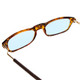 Close up View of Snap Magnetic SP01-C2 Designer Blue Light Blocking Eyeglasses in Dark Brown Tortoise Havana Red Unisex Oval Full Rim Plastic 52 mm