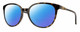 Profile View of Smith Optics Cheetah Designer Polarized Reading Sunglasses with Custom Cut Powered Blue Mirror Lenses in Alpine Tortoise Havana Matte Brown Gold Ladies Cateye Full Rim Acetate 54 mm