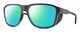 Profile View of Smith Optics Embark Designer Polarized Reading Sunglasses with Custom Cut Powered Green Mirror Lenses in Matte Slate Grey Unisex Wrap Full Rim Acetate 58 mm