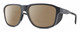Profile View of Smith Optics Embark Designer Polarized Reading Sunglasses with Custom Cut Powered Amber Brown Lenses in Matte Slate Grey Unisex Wrap Full Rim Acetate 58 mm