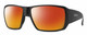 Profile View of Smith Optics Guides Choice S Designer Polarized Sunglasses with Custom Cut Red Mirror Lenses in Matte Black Unisex Rectangle Full Rim Acetate 58 mm