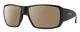 Profile View of Smith Optics Guides Choice S Designer Polarized Sunglasses with Custom Cut Amber Brown Lenses in Matte Black Unisex Rectangle Full Rim Acetate 58 mm