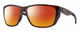 Profile View of Smith Optics Longfin Designer Polarized Sunglasses with Custom Cut Red Mirror Lenses in Matte Tortoise Havana Brown Gold Unisex Wrap Full Rim Acetate 59 mm