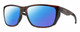 Profile View of Smith Optics Longfin Designer Polarized Reading Sunglasses with Custom Cut Powered Blue Mirror Lenses in Matte Tortoise Havana Brown Gold Unisex Wrap Full Rim Acetate 59 mm