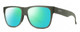 Profile View of Smith Optics Lowdown 2 Designer Polarized Reading Sunglasses with Custom Cut Powered Green Mirror Lenses in Matte Moss Crystal Green Unisex Classic Full Rim Acetate 55 mm