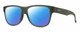 Profile View of Smith Optics Lowdown Slim 2 Designer Polarized Sunglasses with Custom Cut Blue Mirror Lenses in Matte Moss Crystal Green Unisex Classic Full Rim Acetate 53 mm