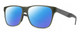 Profile View of Smith Optics Lowdown Steel Designer Polarized Reading Sunglasses with Custom Cut Powered Blue Mirror Lenses in Matte Moss Crystal Green/Gunmetal Unisex Classic Full Rim Acetate 56 mm