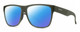 Profile View of Smith Optics Lowdown XL 2 Designer Polarized Sunglasses with Custom Cut Blue Mirror Lenses in Matte Moss Crystal Green Unisex Classic Full Rim Acetate 60 mm
