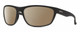 Profile View of Smith Optics Redding Designer Polarized Sunglasses with Custom Cut Amber Brown Lenses in Matte Black Unisex Wrap Full Rim Acetate 65 mm