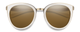 Front View of Smith Somerset Cateye Sunglasses in White Gold/Photochromic Polarized Brown 53mm