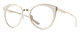 Profile View of Smith Optics Somerset Designer Reading Eye Glasses with Custom Cut Powered Lenses in White Gold Ladies Cateye Full Rim Stainless Steel 53 mm
