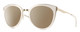 Profile View of Smith Optics Somerset Designer Polarized Sunglasses with Custom Cut Amber Brown Lenses in White Gold Ladies Cateye Full Rim Stainless Steel 53 mm