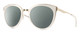 Profile View of Smith Optics Somerset Designer Polarized Reading Sunglasses with Custom Cut Powered Smoke Grey Lenses in White Gold Ladies Cateye Full Rim Stainless Steel 53 mm