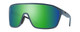 Profile View of Smith Boomtown Sunglasses Crystal Blue/Photochromic ChromaPop Green Mirror 99 mm