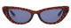 Front View of SITO SHADES LUNETTE Cat Eye Designer Sunglasses in Amber Cheetah/Gray Blue 52 mm