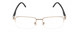 Front View of Calabria 784 Mens Rectangle Semi-Rimless Designer Reading Glasses in Silver 50mm