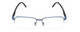 Front View of Calabria 784 Mens Rectangular Semi-Rimless Designer Reading Glasses in Blue 50mm