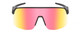Front View of Coyote Rattler Unisex Sport Shield Designer Sunglasses in Black/Red Mirror 70 mm