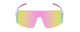 Front View of Coyote Mamba Unisex Shield Polarized Sunglasses in White Pink & Gold Mirror 57mm