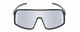 Front View of Coyote Mamba Unisex Sports Shield Polarized Sunglasses Black/Silver Mirror 57 mm