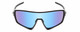 Front View of Coyote Kaos Unisex Sports Shield Designer Sunglasses Black/Ice Blue Mirror 65 mm