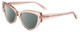 Profile View of SITO SHADES ALLNIGHTER Designer Polarized Reading Sunglasses with Custom Cut Powered Smoke Grey Lenses in Sirocco Pink Crystal Ladies Cat Eye Full Rim Acetate 56 mm