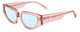 Profile View of SITO SHADES AXIS Designer Progressive Lens Blue Light Blocking Eyeglasses in Rosewater Pink Crystal Ladies Square Full Rim Acetate 55 mm