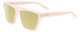 Profile View of SITO SHADES BENDER Designer Polarized Reading Sunglasses with Custom Cut Powered Sun Flower Yellow Lenses in Vanilla Pink Crystal Ladies Rectangular Full Rim Acetate 57 mm