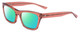 Profile View of SITO SHADES BREAK OF DAWN Designer Polarized Reading Sunglasses with Custom Cut Powered Green Mirror Lenses in Desert Flower Pink Crystal Unisex Square Full Rim Acetate 54 mm
