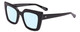 Profile View of SITO SHADES CULT VISION Designer Blue Light Blocking Eyeglasses in Black Ladies Cat Eye Full Rim Acetate 51 mm