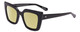 Profile View of SITO SHADES CULT VISION Designer Polarized Reading Sunglasses with Custom Cut Powered Sun Flower Yellow Lenses in Black Ladies Cat Eye Full Rim Acetate 51 mm