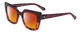 Profile View of SITO SHADES CULT VISION Designer Polarized Sunglasses with Custom Cut Red Mirror Lenses in Rosewood Purple Tortoise Ladies Cat Eye Full Rim Acetate 51 mm
