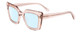 Profile View of SITO SHADES CULT VISION Designer Blue Light Blocking Eyeglasses in Sirocco Pink Crystal Ladies Cat Eye Full Rim Acetate 51 mm